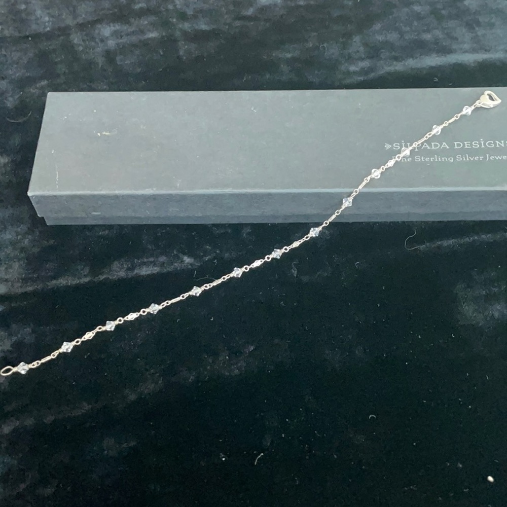 Silpada Silver and Crystal Ankle Bracelet